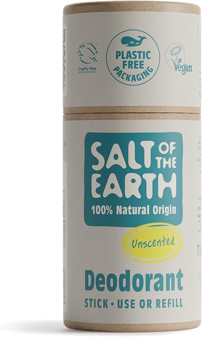 Salt Of The Earth Unscented Natural Deodorant Stick Refill 75g UK Made