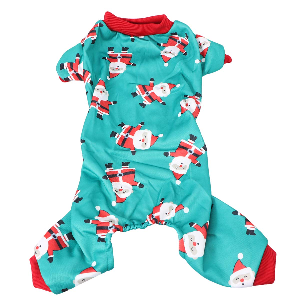 POPETPOP Dog Christmas Pajamas - Pet Christmas Jumpsuit Santa Clothes Outfit Apparel Warm Holiday Costume Matching Pajamas for Family and Dog Small Medium Puppy Dog Cat, Green, Size XL