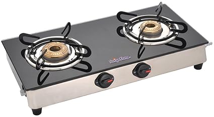 Buy Surya Flame Glass 2 Burner Gas Stove Black Online At Low