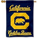 College Flags & Banners Co. Cal Berkeley Golden Bears Wordmark Double Sided House Banner Flag