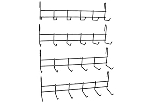 ZUDKSUY 4 Pack Metal Grid Wall Hanging Hooks, Grid Wall Accessories, Heavy Duty Storage Hooks Rack for Door Back Wall Mount Storage and Display, Hook Attachment for Wire Shelving