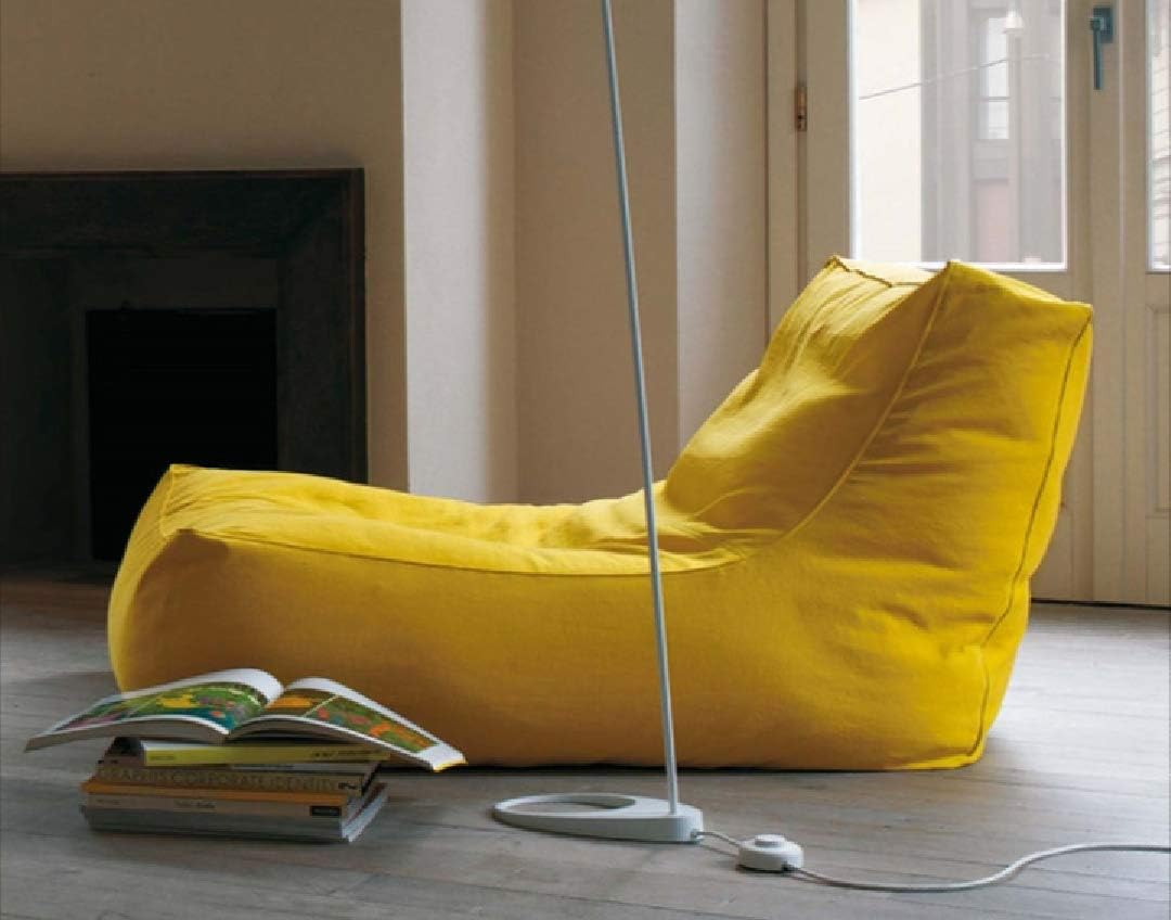 Mollismoons Thick and Soft Imported Fabric Stretchable Lounger Bean Bag (Yellow)