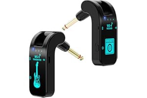 Wireless Guitar System, 2.4 GHz 8 Channels Rechargeable Audio Wireless Transmitter Receiver for Guitar Bass Electric Instrume