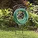 Liberty Garden 150 Feet Long Capacity Large Weatherproof Heavy Gauge Steel Garden Hose Holder with 3 Built In Anchors for Stability, Black