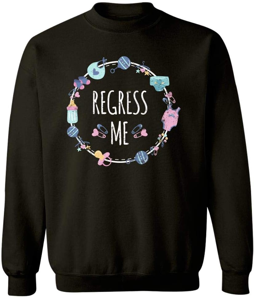 Kellyww Funny Regress Me ABDL Adult Baby Bottle Rattle Bibs Pacifier Graphic Design - Sweatshirt