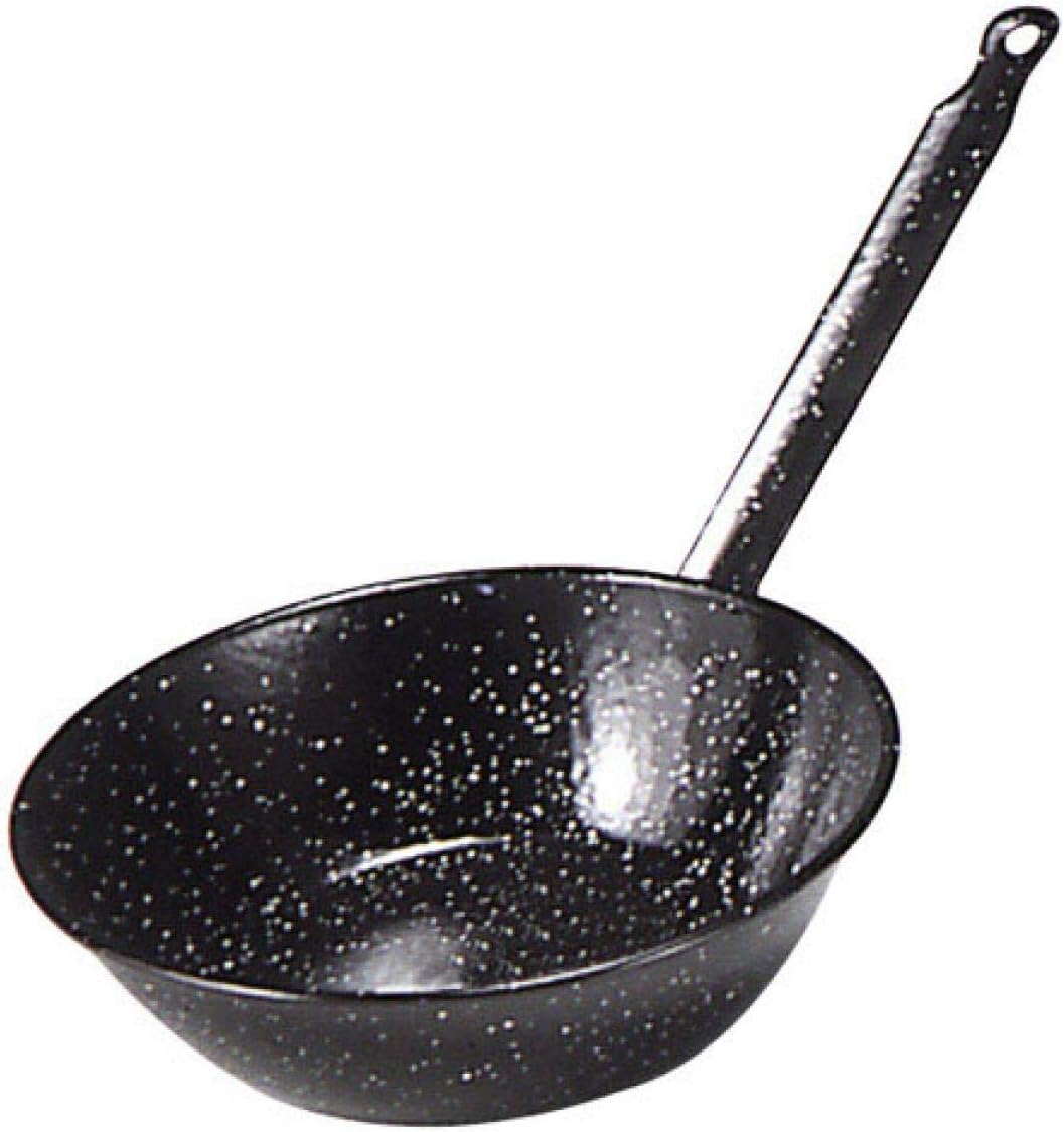 Garcima Enamelled Deep Pan with One Handle, Black, 20 cm