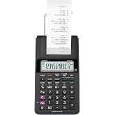 Casio HR-10RC Mini Desktop Printing Calculator, Black | Portable, 12-digit display, one-color printer, tax &amp; currency; ideal for bookkeeping