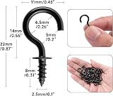 KINGLAKE 100 Pcs 1/2 Inch Screw In Hooks Small Wall Ceiling Hook view 2