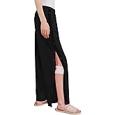 Deyeek Women's Tear Away Pants Side Split Snap Open Bottom Sweatpants Leg Breakaway Post Surgery Pants with Pockets