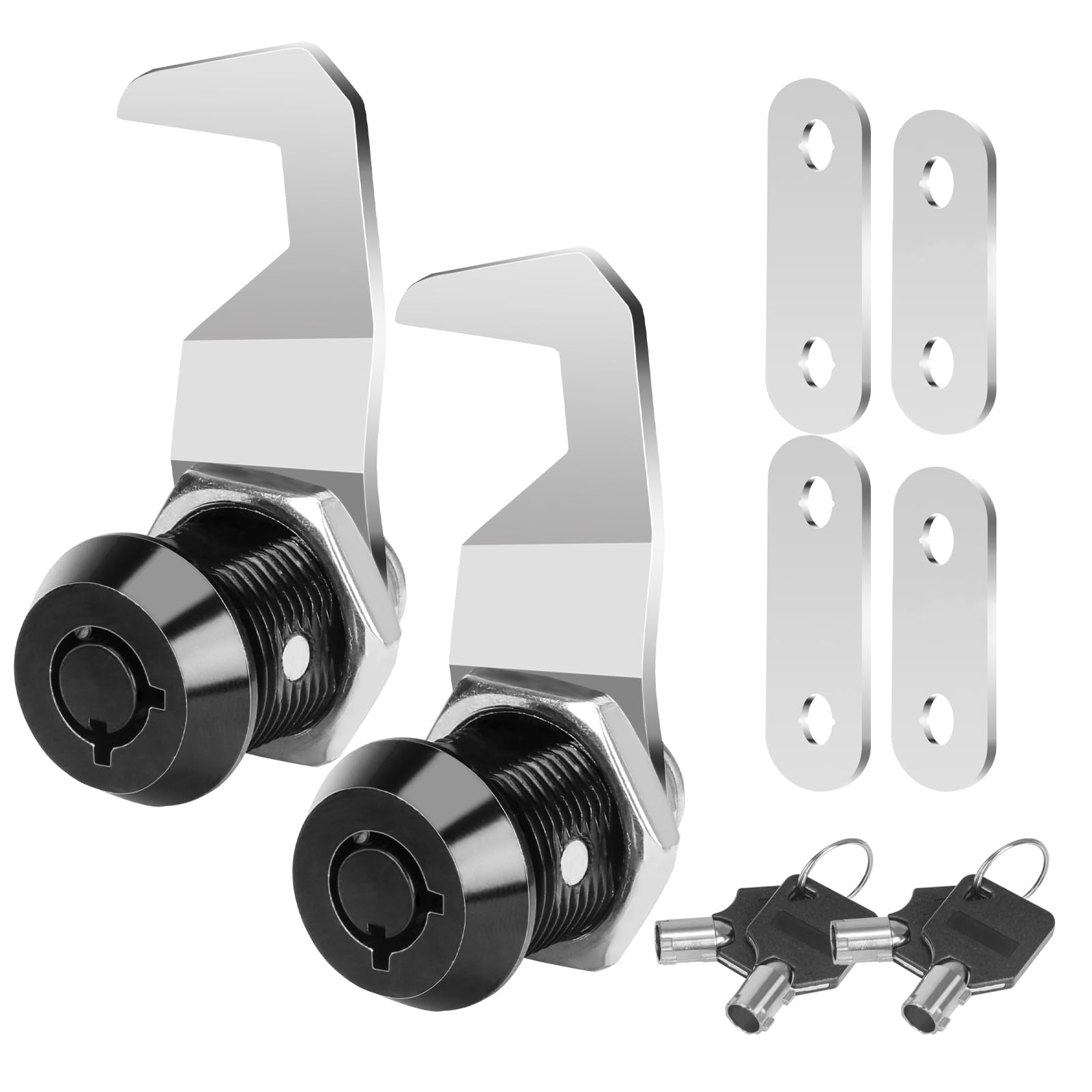 Photo 1 of KOVOSCH 2 Pack Black Toolbox Lock with Keys, 5/8 Inch Keyed Alike Cabinet Tubular Cam Locks, Hook Cam for Harbor Freight Tool Cart, Zinc Alloy