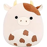 Squishmallows Original 14in Nightingale The Brown Cow with Spots – Official Jazwares Plush (Large)