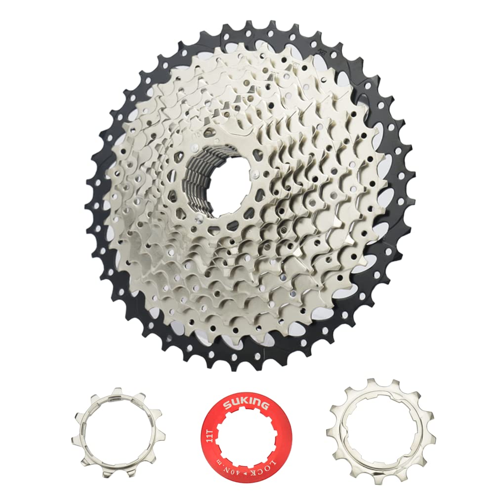 CYSKY 11 Speed Cassette 11-42T Cassette Fit for Mountain Bike, Road Bicycle, MTB, BMX (Light Weight) (11-42T)