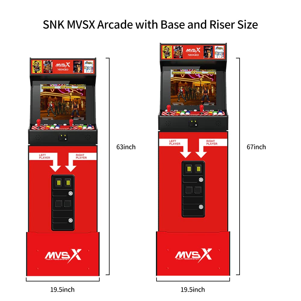 UNICO MVSX Arcade with Base and Riser Set, Pre-Loaded 50 SNK Official Genuine Retro Games, Including The King of Fighters/Samurai/Metal Slug and More