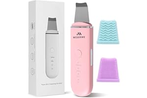 MISERWE Skin Scrubber Face Skin Spatula Facial Scrubber Spatula Pore Cleaner with 4 Modes (Pink)