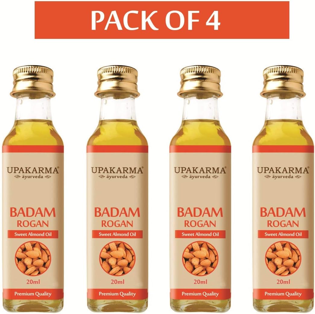 UPAKARMA Badam Rogan Sweet Almond Hair Oil (20 ml) Pack of 4