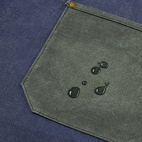 image for ZOMCHAIN Waxed Canvas Work Apron with Tool Pockets Fully Adjustable, L