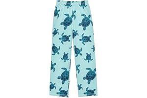 Blue Teal Sea Turtles Big Boys Pants Boys Pants Size 6-8 Boys Elastic Waist Pants with Pockets