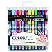 JX Tyno-K35 12 Colors Retractable Gel Ink Pens Set,Colored Roller Ball Point Pen,Ink Width 0.5MM