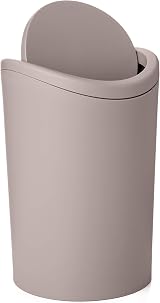 TATAY 6L Bathroom Bin Swing Lid Taupe Compact 19x19x28 Spain view 3