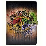 Unique! Hogwarts Art Colorful Paint Splatter Pattern Leather Flip Stand Case Cover for 2015 Apple iPad Mini 4 (4th Generation iPad mini4)