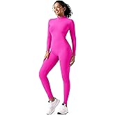 speerise Women Bodysuit Rompers Long Sleeve Jumpsuits Leotards One Piece Tummy Control Yoga Workout Outfits