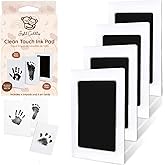 Clean Touch Hand and Footprint Kit - Ink Pad for Baby Hand and Footprints - Dog Paw Print Kit,Dog Nose Print Kit - Baby Footprint Kit, Includes Gift Box, 4 Inkpads and 8 Art Cards