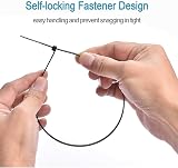SECALIFE 200x Black Cable Ties 100mm x 2.5mm 4 Inch Nylon Zip Tie Wraps view 4