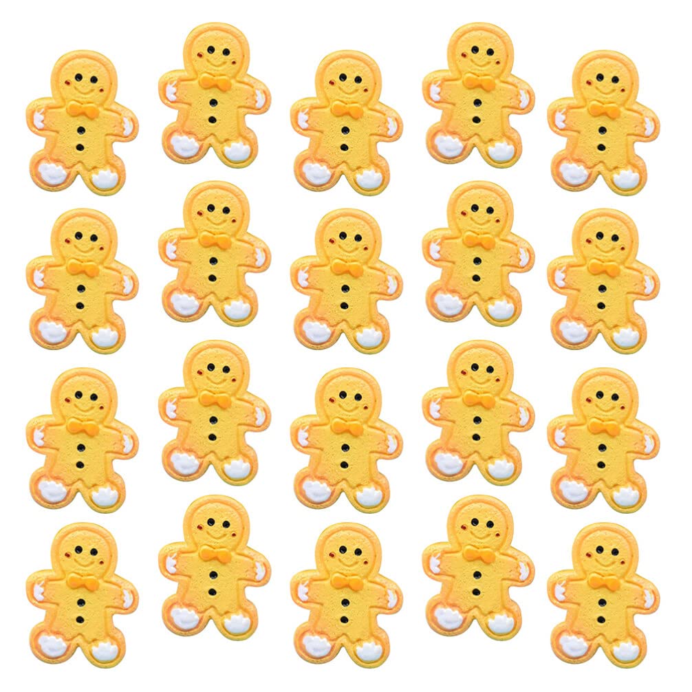 TOYANDONA 40pcs Christmas Mini Gingerbread Man Cutouts, Resin Charms for Craft Gingerbread Man Confetti Sprinkle Xmas Decoration for Classroom School Christmas Winter Party