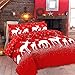 Rimi Hanger Christine And December Print Christmas Duvet Quilt Cover Pillow Case Bedding Set December King