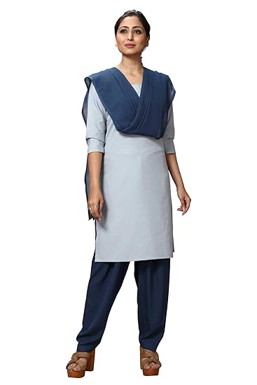 Uniform Sarees Corp Womens Poly Cotton Unstitched Salwar Kameez Dress Materials for Support Staff(Grey;Dark Grey)