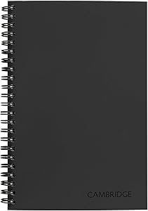 Cambridge Business Notebook, Legal Ruled, 5" x 8", Small, Wirebound, 80 Sheets, Black (06074)