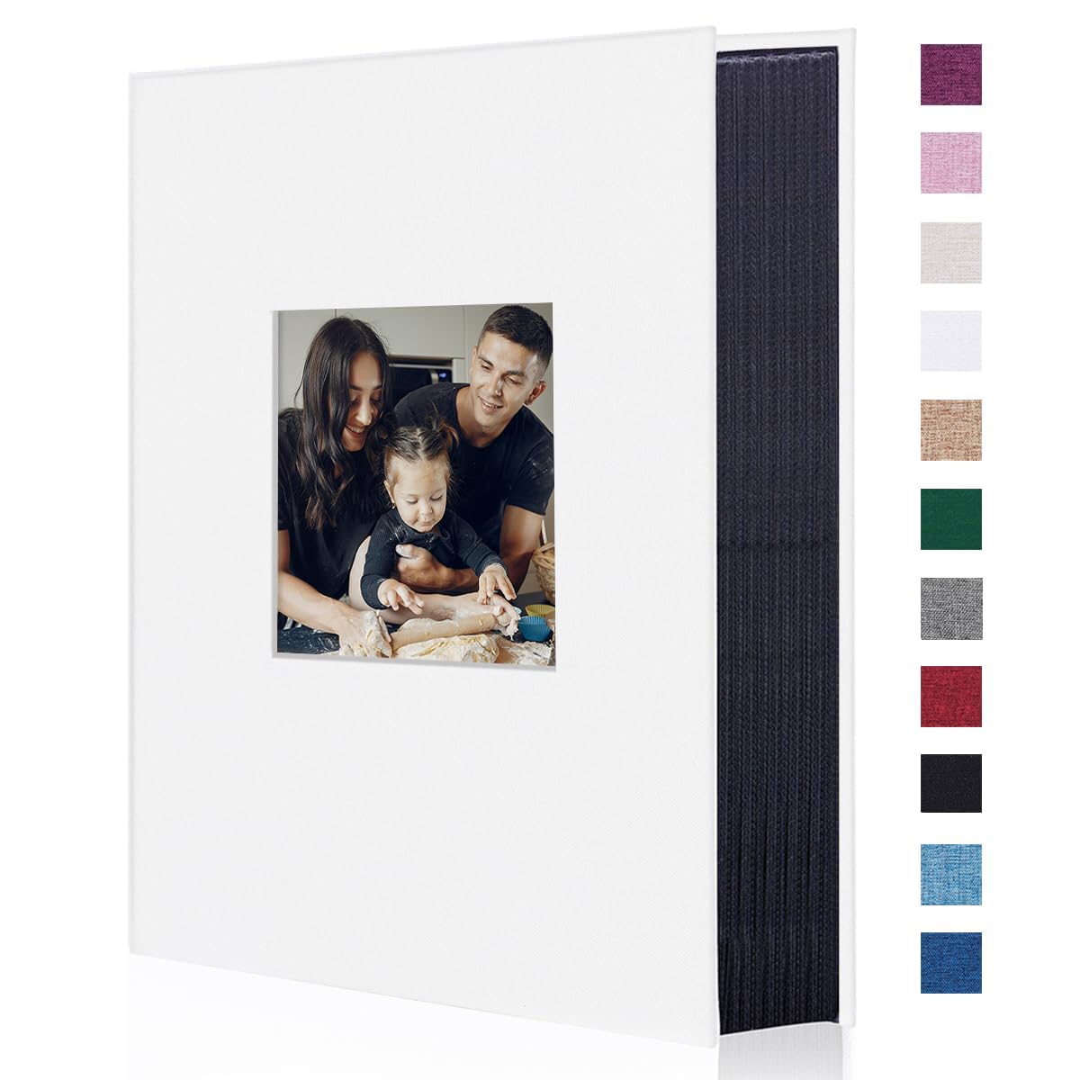 Miaikoe Photo Album 6x4 300 Pockets Slip in Large Capacity Album for Family Wedding Anniversary Linen Album Book Holds 300 Horizontal 10x15cm Photos(300 Pockets, White) — image 1