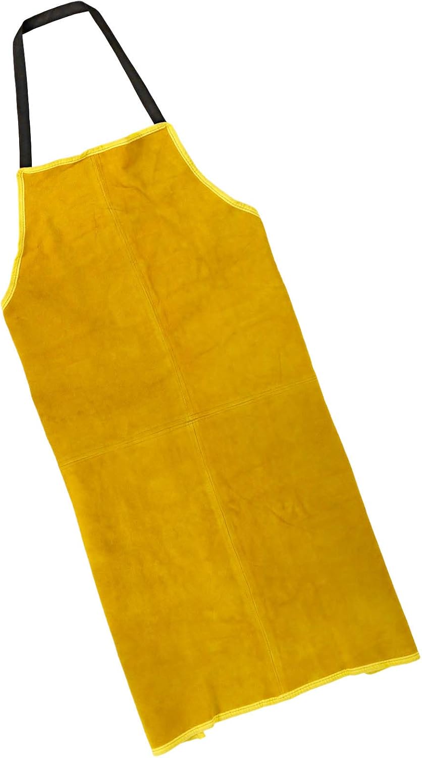 ENET Leather Welding Apron Heavy Duty Work Aprons for men (25.6''x35.4'') Heat*Flame-Resistant Tools Apron Brown - Image 3