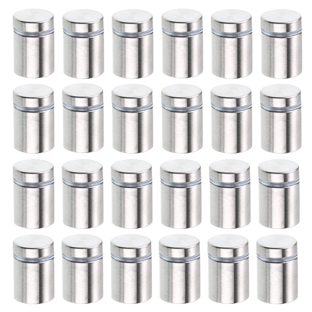 IGNPION 24Pcs Sign Standoff Screws Wall Mount Advertisement Fixings Bolts Hardware Advertising Glass Holders Nail for Picture Frames, Store & Office Advertisements Poster Sign Displays (19mmx 25mm)