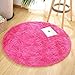 Noahas Luxury Round Rugs for Princess Castle Ultra Soft Play Tent Rug Circular Area Rugs for Kids Baby Bedroom Shaggy Circle Playhouse Carpet Nursery Rugs, 4 ft x 4 ft, Hot-Pink