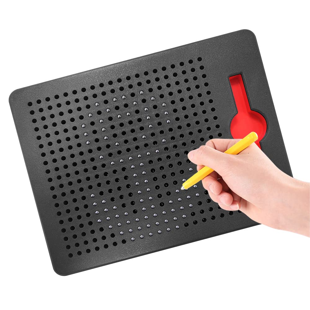ALEENFOON Magnetic Steel Ball Drawing Board for Kids Children, Writing Stencils Toys Sketch Doodle Pad Scribble Writing Board Toy with Magnetic Pen (Small, Black) — image 1