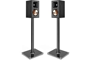 PEGZONE Speaker Stands Pair for Surround Sound,55 LBS Capacity,30.1 inch Floor Bookshlef Speaker Stands,Cable Management,Larg