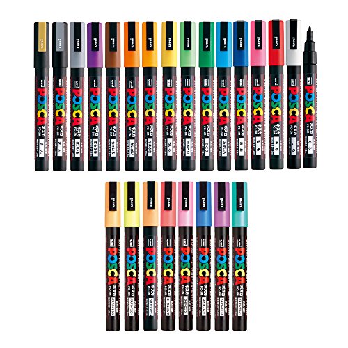 Uni Posca Paint Marker Pen FULL RANGE Bundle Set , Fine Point (PC3M