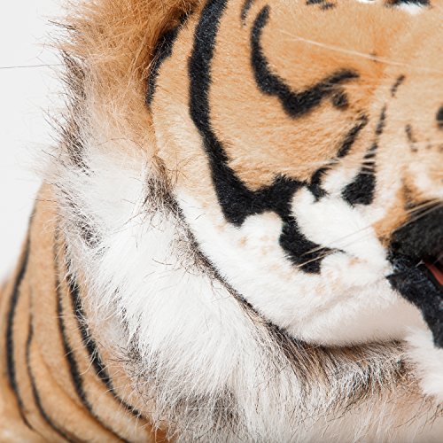 Brubaker Brüllender Tiger - Kuscheltier mit Zähnen Braun 130 cm - liegend lebensecht Stofftier Plüschtier - König des… – Bild 5