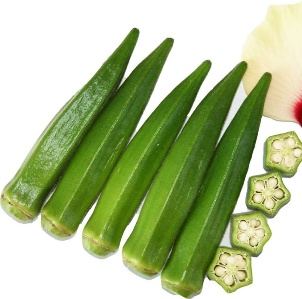 100pcs Okra Seeds to Grow, Ideal for Frying and Thick Soups High Germination Home Garden Children Plants