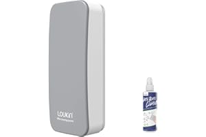 loukin Magnetic Dry Erase Eraser, Whiteboard Eraser, Glass Board Remover, 3.4 fl oz Whiteboard Cleaner Included, for Classroom, Home and Office Use (Grey)