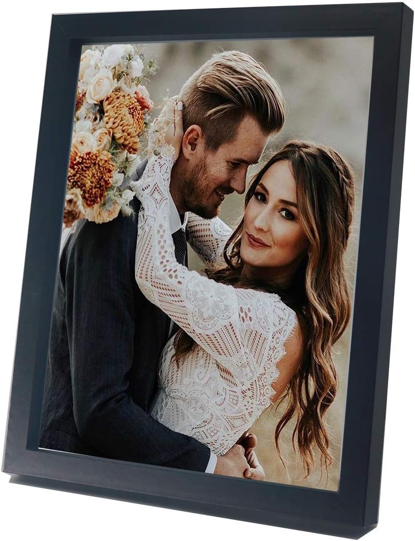 Black 8x10 Inch Pcture Frames Set of 3 with Mount for 5x7'',10x8'' Boxed Gallery photo Frame 3Pack With Perspex Window Front for Tabletop or Wallmounted - Image 3