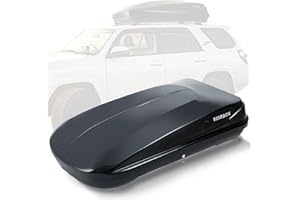 SHINEUX Rooftop Cargo Carrier Hard Shell with Security Keys, Cargo Box, 13 Cubic Feet Roof Rack Cargo Carrier, Rainproof Cargo Carrier for Top of Vehicle(Tool-Free Install),Black (A56)