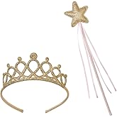 Talking Tables Tiara and Fairy Wand Set Perfect for Girls Birthday, Baby Shower, Bridal Shower, Pretty Princess Party, Fairy Party, Butterfly Party, Bachelorette Party, Halloween or Dress Up