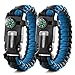 X-Plore Gear Emergency Paracord Bracelets | Set of 2| The Ultimate Tactical Survival Gear| Flint Fire Starter, Whistle, Compass & Scraper | Best Wilderness Survival-Kit - Blue(K)/Blue(K)