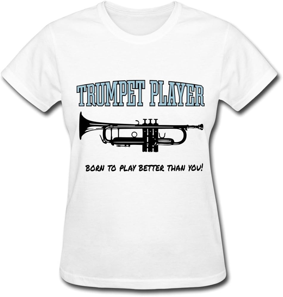 HD-Print Women's Tshirt Trumpet Player White