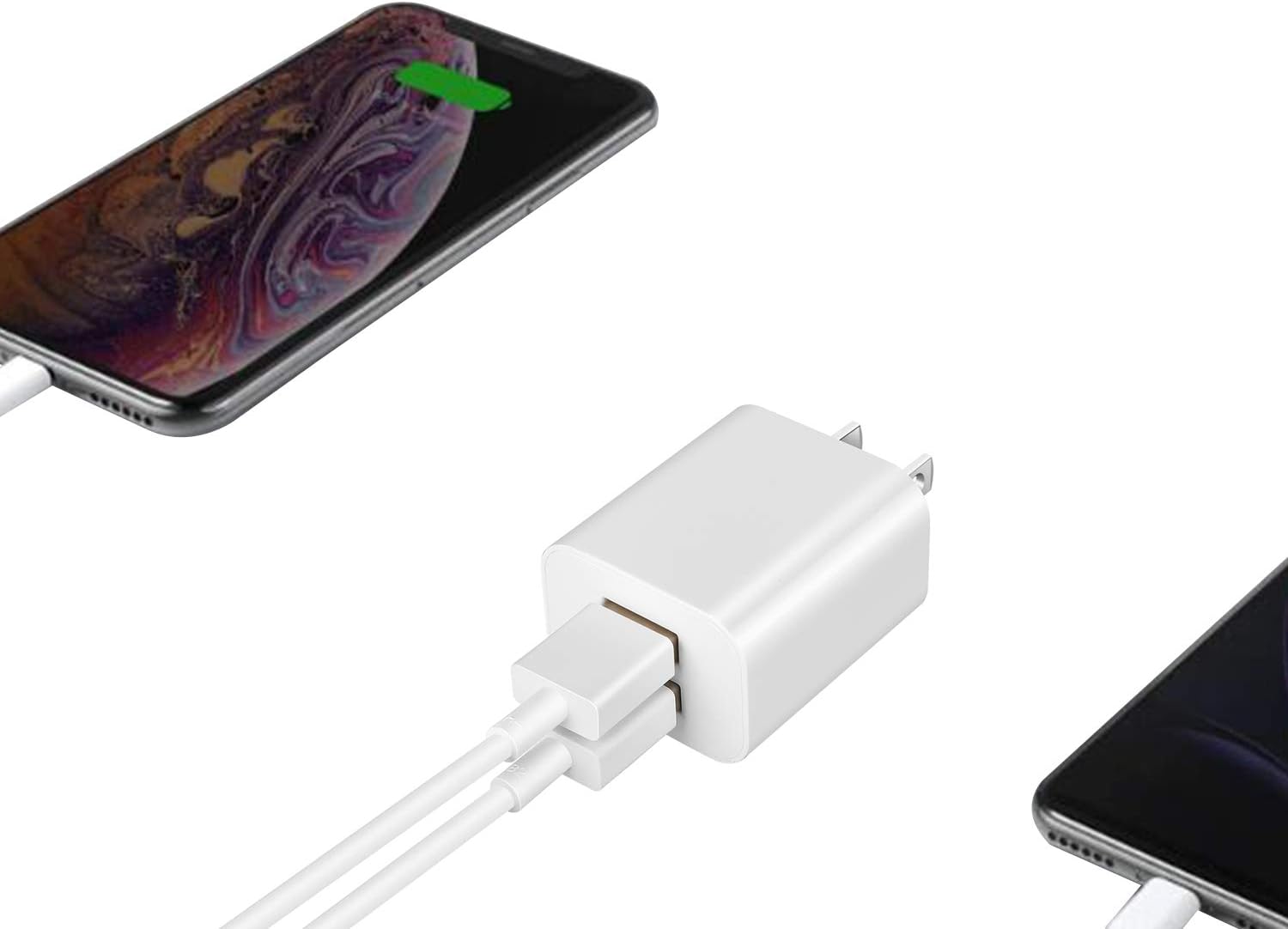 USB Wall Charger Plug 4 Pack 5V 2.1Amp Cube Dual Port Travel Power Charger Adapter for iPhone Xs/XS Max/XR/X/8/8 Plus/7/6S/6S Plus/6/SE/5S/5C iPad, Samsung Galaxy/S9/S8/S7/S6 LG and More: Home Audio & Theater