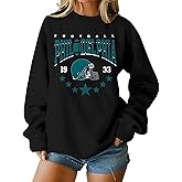 Football Sweatshirt Women Game Day Sweatshirts Sunday Funday Football Team Fans Pullover Tops Graphic Long Sleeve Shirts