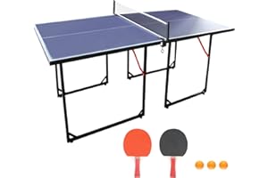Athfiner Portable Ping Pong Table 4.5FT/6FT/9FT Foldable Compact Space-Saving Design, Multi-Use Table Tennis Table for Kids Teens Adults, Free Standing Indoor/Outdoor Game