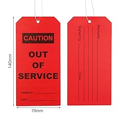 Zawinmay 50 pcs Out of Service Tags with Pre-Attach